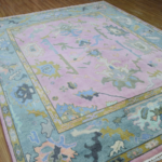 Blush Pink Heritage Oushak Rug – Hand Knotted Woo - Image 3