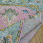 Blush Pink Heritage Oushak Rug – Hand Knotted Woo - Image 7