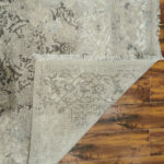 Beige Modern Hand-Knotted Wool & Silk Rug - Image 3