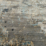 Blue Grey Abstract Hand-Knotted Wool & Silk Rug - Image 7