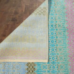 Modern Hand Knotted Wool Silk Multicolor Area Rug - Image 2