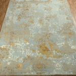 Azure Gold Heritage Wool & Silk Hand-Knotted Rug - Image 3