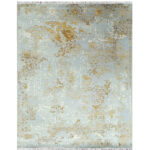 Azure Gold Heritage Wool & Silk Hand-Knotted Rug - Image 4