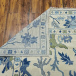 Azure Bloom Handknotted Wool Rug – Ivory & Blue - Image 6