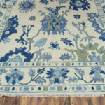Azure Bloom Handknotted Wool Rug – Ivory & Blue - Image 5
