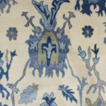 Azure Bloom Handknotted Wool Rug – Ivory & Blue - Image 4