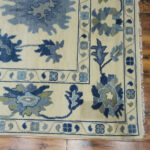 Azure Bloom Handknotted Wool Rug – Ivory & Blue - Image 3