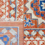 Traditional Red & Blue Geometric Wool Area Rug - Image 6