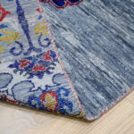 Oushak Medallion Handknotted Wool Rug – Blue & Multicolor - Image 4