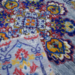 Oushak Medallion Handknotted Wool Rug – Blue & Multicolor - Image 6