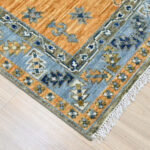 Oushak Heritage Handknotted Wool Rug – Terracotta & Blue - Image 5