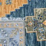 Oushak Heritage Handknotted Wool Rug – Terracotta & Blue - Image 4