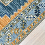 Oushak Heritage Handknotted Wool Rug – Terracotta & Blue - Image 3