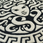 Hand Tufted Wool Medusa Rug – Abstract Round Floor Decor - Image 5