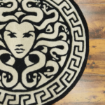 Hand Tufted Wool Medusa Rug – Abstract Round Floor Decor - Image 4