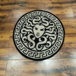 Hand Tufted Wool Medusa Rug – Abstract Round Floor Decor - Image 3