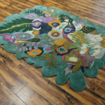 Hand Tufted Vibrant Floral Wool Rug - Image 2