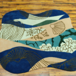 Hand Tufted New Zealand Wool Rug – Modern Blue Designer Carpet - Image 4