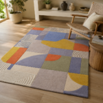 Modern Abstract Geometric Hand Tufted Wool Area Rug