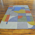Modern Abstract Geometric Hand Tufted Wool Area Rug - Image 3