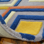 Hand Tufted Geometric Diamond Wool Rug - Image 3