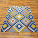 Hand Tufted Geometric Diamond Wool Rug - Image 2