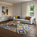 Hand Tufted Geometric Diamond Wool Rug