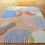 Modern Artistic Hand Tufted Wool Area Rug - Image 2
