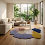 Luxury Hand Tufted Floral Leaf Shaped Designer Rug
