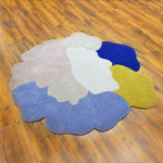 Luxury Hand Tufted Floral Leaf Shaped Designer Rug - Image 2