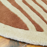 Modern Abstract Oval Hand Tufted Wool Rug - Image 3