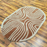 Modern Abstract Oval Hand Tufted Wool Rug - Image 2