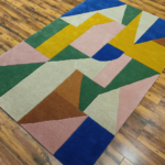 Hand Tufted Multicolor Geometric Wool Rug - Image 4
