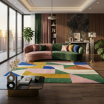 Hand Tufted Multicolor Geometric Wool Rug
