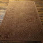 Hand Tufted Wool Abstract Rug, Modern Carved Area Carpet - Image 3