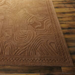 Hand Tufted Wool Abstract Rug, Modern Carved Area Carpet - Image 5