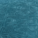 Hand Tufted Teal Blue Geometric Wool Rug - Image 4