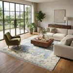 Sky Petal Heritage Oushak Hand-Knotted Wool Rug