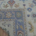 Ivory Blue Garden Oushak Rug – Hand Knotted Wool - Image 2