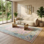 Blush Pink Heritage Oushak Rug – Hand Knotted Woo