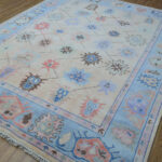 Ivory Blue Heritage Oushak Rug – Hand Knotted Wool - Image 2
