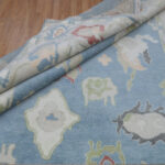 Sky Petal Heritage Oushak Hand-Knotted Wool Rug - Image 4