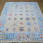 Ivory Blue Heritage Oushak Rug – Hand Knotted Wool - Image 3