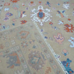 Vintage Pastel Oushak Hand-Knotted Pure Wool Area Rug - Image 2