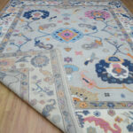 Ivory Blossom Heritage Oushak Rug – Hand Knotted Wool - Image 2