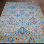 Azure Tribal Oushak Rug – Hand Knotted Wool - Image 2