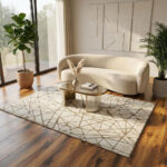Ivory Taupe Shattered Stone Rug – Hand Knotted Wool & Viscose