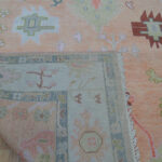 Oushak Floral Handknotted Wool Rug – Peach & Pastel - Image 3