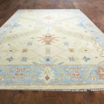 Serene Heritage Handknotted Wool Rug – Ivory & Blue - Image 2