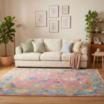 Blush Pink Heritage Oushak Rug – Hand Knotted Wool